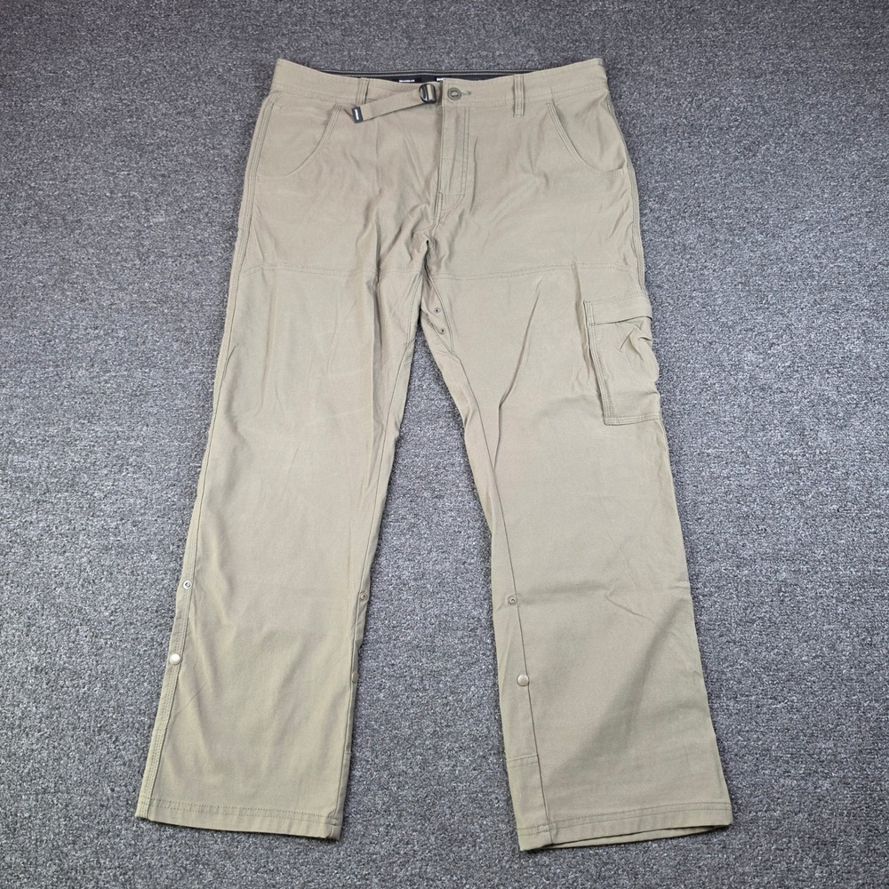 Prana Zion Cargo Pants Green Mens 36x30 Relaxed Fit Stretch Hiking Outdoor Gorp